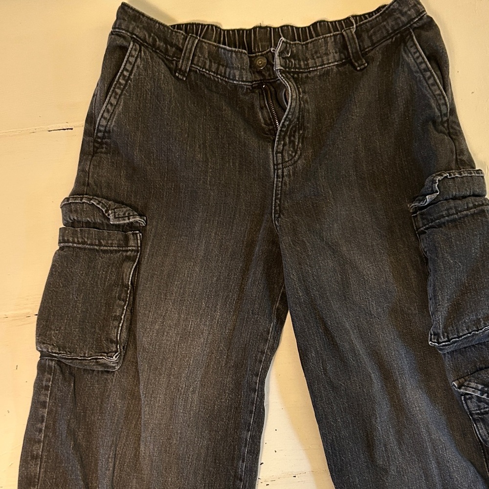 Kids Dark Gray Cargo Jeans
